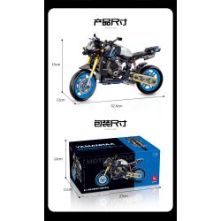 DOUBLE HEIGHT 60509 XE MÁY YAMAHA MT1O tỷ lệ 1:8 bộ đồ chơi xếp lắp ráp ghép mô hình Technic Kỹ Thuật Công Nghệ Cao Mô Hình Phương Tiện 638 khối