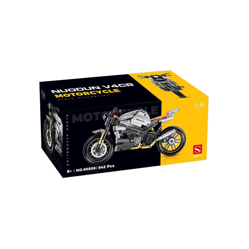 DOUBLE HEIGHT 60508 XE MÁY CỔ ĐIỂN NORTON V4CR tỷ lệ 1:8 bộ đồ chơi xếp lắp ráp ghép mô hình Technic NORDON V4CR Kỹ Thuật Công Nghệ Cao Mô Hình Phương Tiện 642 khối