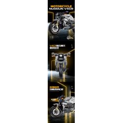 DOUBLE HEIGHT 60508 XE MÁY CỔ ĐIỂN NORTON V4CR tỷ lệ 1:8 bộ đồ chơi xếp lắp ráp ghép mô hình Technic NORDON V4CR Kỹ Thuật Công Nghệ Cao Mô Hình Phương Tiện 642 khối
