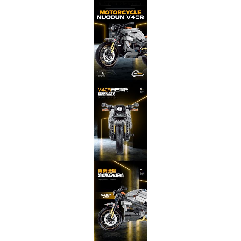 DOUBLE HEIGHT 60508 XE MÁY CỔ ĐIỂN NORTON V4CR tỷ lệ 1:8 bộ đồ chơi xếp lắp ráp ghép mô hình Technic NORDON V4CR Kỹ Thuật Công Nghệ Cao Mô Hình Phương Tiện 642 khối
