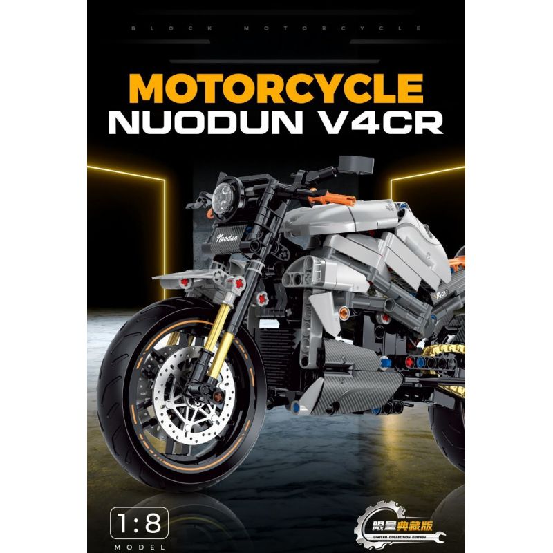 DOUBLE HEIGHT 60508 XE MÁY CỔ ĐIỂN NORTON V4CR tỷ lệ 1:8 bộ đồ chơi xếp lắp ráp ghép mô hình Technic NORDON V4CR Kỹ Thuật Công Nghệ Cao Mô Hình Phương Tiện 642 khối