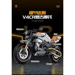 DOUBLE HEIGHT 60508 XE MÁY CỔ ĐIỂN NORTON V4CR tỷ lệ 1:8 bộ đồ chơi xếp lắp ráp ghép mô hình Technic NORDON V4CR Kỹ Thuật Công Nghệ Cao Mô Hình Phương Tiện 642 khối