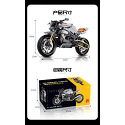 DOUBLE HEIGHT 60508 XE MÁY CỔ ĐIỂN NORTON V4CR tỷ lệ 1:8 bộ đồ chơi xếp lắp ráp ghép mô hình Technic NORDON V4CR Kỹ Thuật Công Nghệ Cao Mô Hình Phương Tiện 642 khối