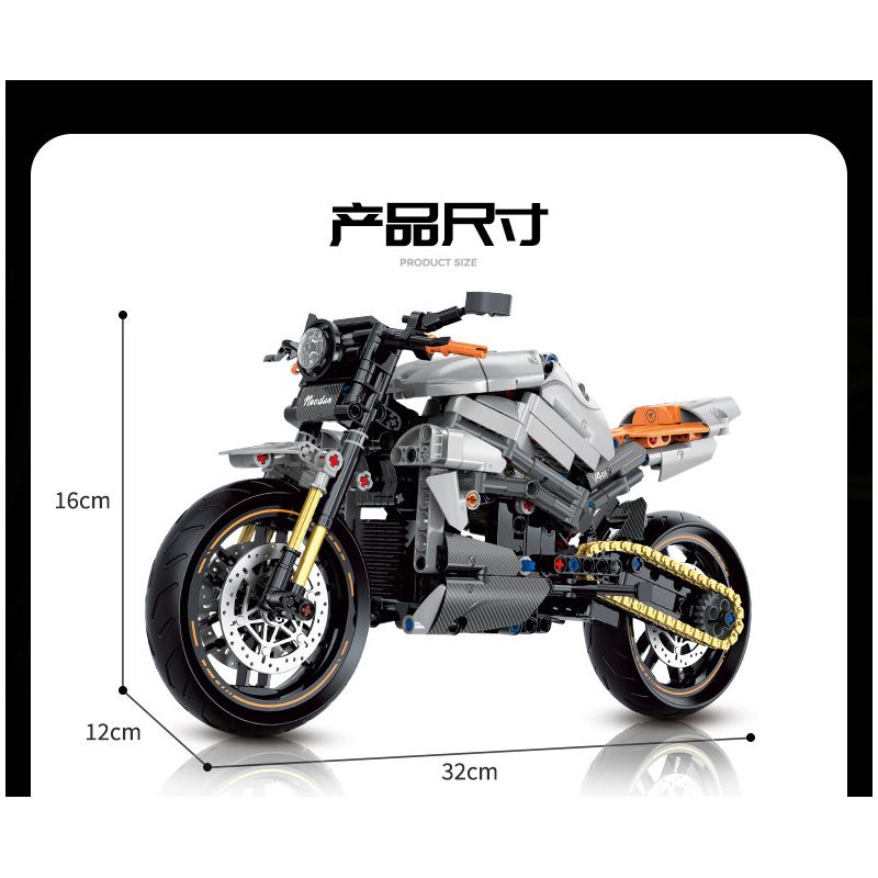 DOUBLE HEIGHT 60508 XE MÁY CỔ ĐIỂN NORTON V4CR tỷ lệ 1:8 bộ đồ chơi xếp lắp ráp ghép mô hình Technic NORDON V4CR Kỹ Thuật Công Nghệ Cao Mô Hình Phương Tiện 642 khối