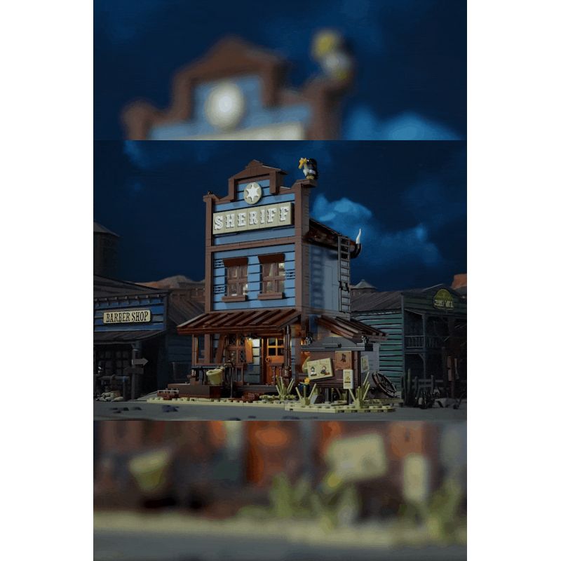 LUMIBRICKS FUNWHOLE F9026 9026 VĂN PHÒNG CẢNH SÁT PHÍA TÂY bộ đồ chơi xếp lắp ráp ghép mô hình Creator Sáng Tạo 1240 khối