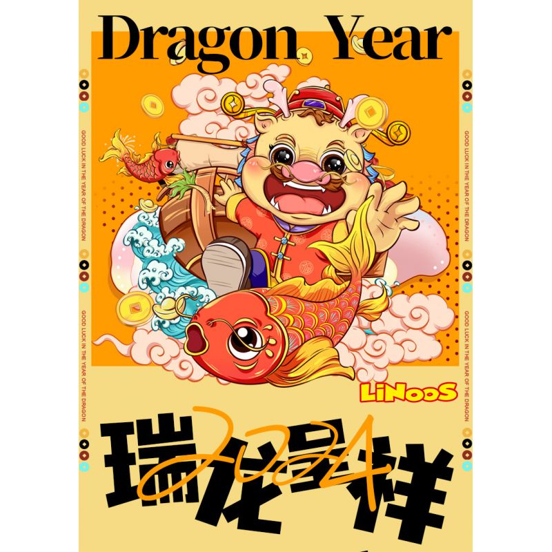 LINOOS LN7064 7064 RỒNG CHƠI NGỌC TRAI bộ đồ chơi xếp lắp ráp ghép mô hình Creator DIVINE DEAGON PLAYING PEARL Sáng Tạo 390 khối