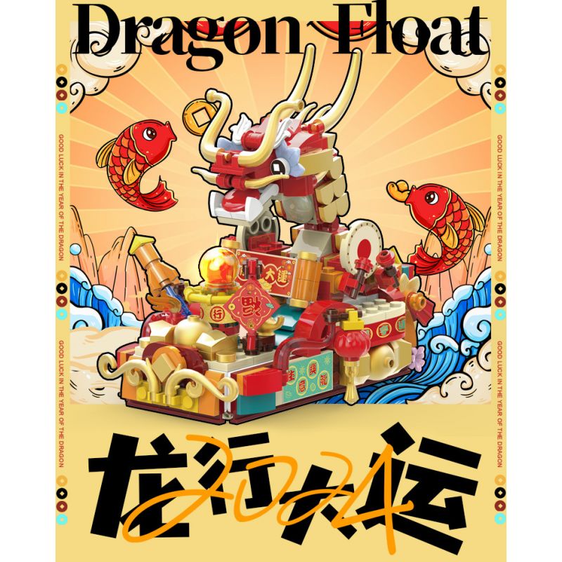 LINOOS LN7064 7064 RỒNG CHƠI NGỌC TRAI bộ đồ chơi xếp lắp ráp ghép mô hình Creator DIVINE DEAGON PLAYING PEARL Sáng Tạo 390 khối