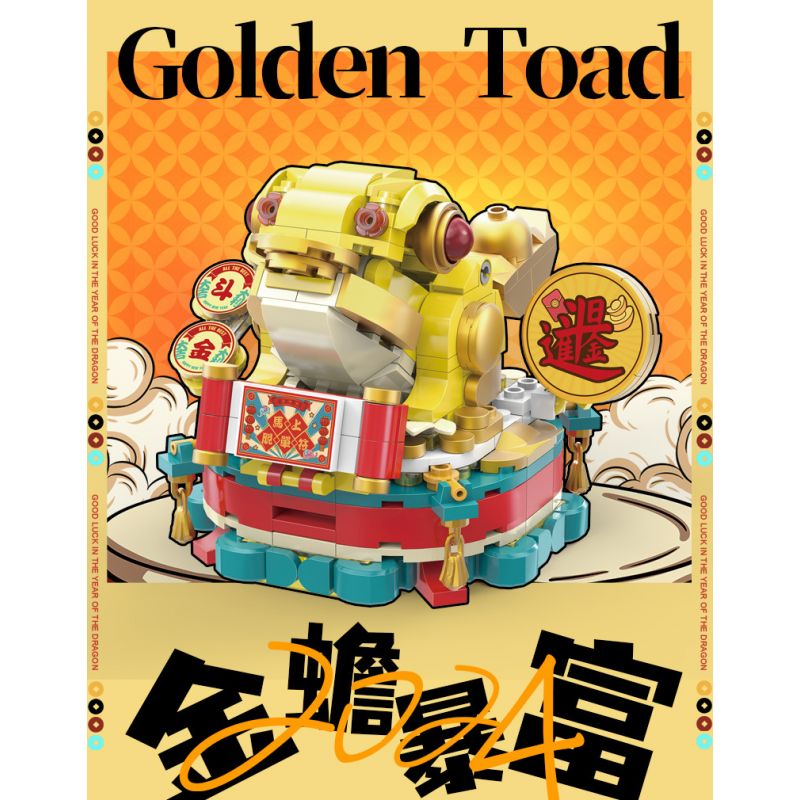 LINOOS LN7065 7065 CÓC VÀNG BỖNG DƯNG GIÀU bộ đồ chơi xếp lắp ráp ghép mô hình Creator THE GOLDEN TOOD BECAME EXTREMELY WEALTHY Sáng Tạo 351 khối