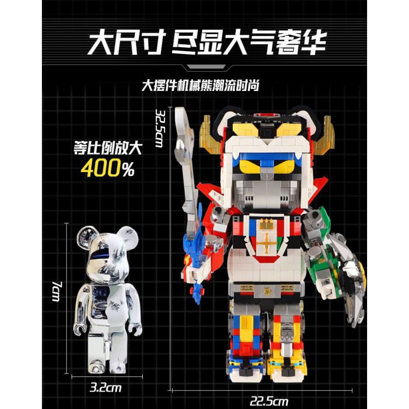 WANGAO 188019 GẤU CƠ KHÍ ĐA DẠNG 400% bộ đồ chơi xếp lắp ráp ghép mô hình BEAR ROBOT