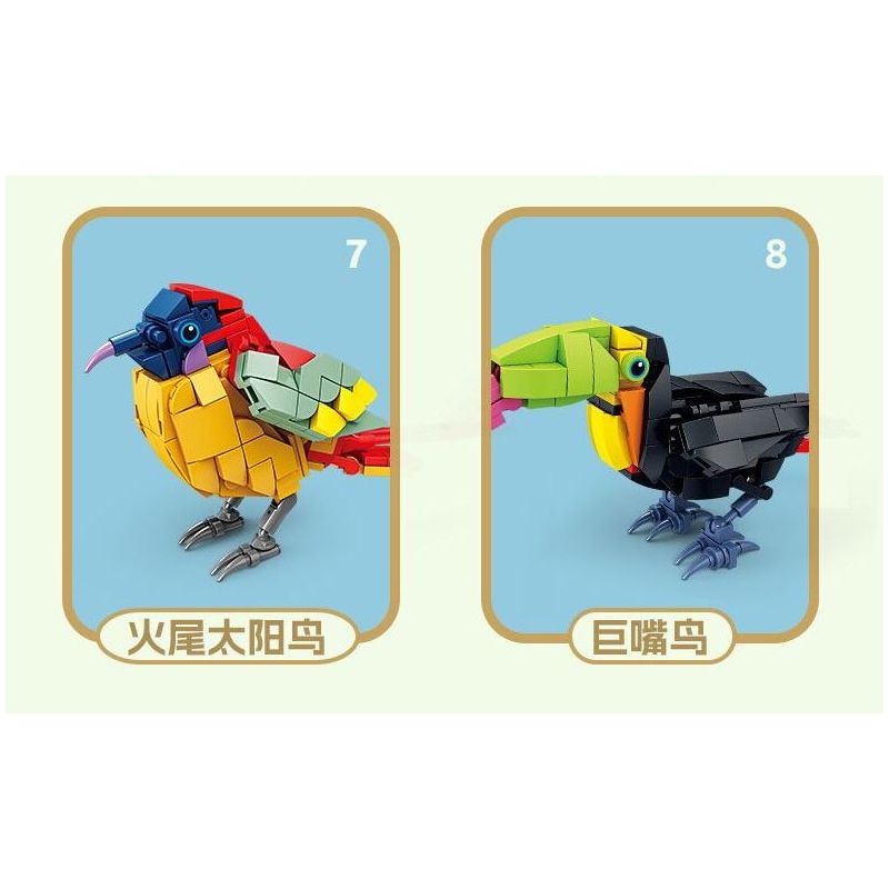 Kazi KY80060 80060 CHIẾN DỊCH BRIGHT WINGS 8 MÔ HÌNH HẢI ÂU SẾU ĐẦU ĐỎ NGỖNG HÀ DIỆC ĐÊM QUẠ CHIM VÀNG ANH HÚT MẬT ĐUÔI LỬA TUCAN bộ đồ chơi xếp lắp ráp ghép mô hình Creator Sáng Tạo 1369 khối