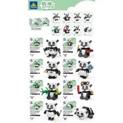 Kazi KY80062 80062 MÔ HÌNH PANDA STORY 8 bộ đồ chơi xếp lắp ráp ghép mô hình 1297 khối