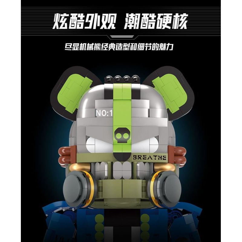 WANGAO 188020 DU KHÁCH NGUY HIỂM 15 GẤU CƠ KHÍ 400% bộ đồ chơi xếp lắp ráp ghép mô hình BEAR ROBOT