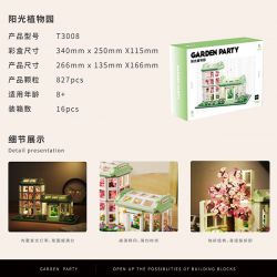 TAKUGI T3008 3008 VƯỜN BÁCH THẢO SUNSHINE bộ đồ chơi xếp lắp ráp ghép mô hình Creator GARDEN PARTY Sáng Tạo 827 khối