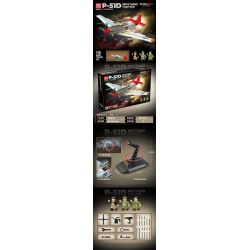 QuanGuan 100278 Quan Guan 100278 MÁY BAY CHIẾN ĐẤU P-51D MUSTANG bộ đồ chơi xếp lắp ráp ghép mô hình Military Army P-51D MUSTANG FIGHTER Quân Sự Bộ Đội 580 khối