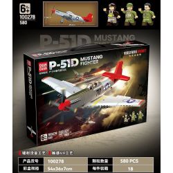 QuanGuan 100278 Quan Guan 100278 MÁY BAY CHIẾN ĐẤU P-51D MUSTANG bộ đồ chơi xếp lắp ráp ghép mô hình Military Army P-51D MUSTANG FIGHTER Quân Sự Bộ Đội 580 khối