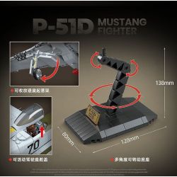 QuanGuan 100278 Quan Guan 100278 MÁY BAY CHIẾN ĐẤU P-51D MUSTANG bộ đồ chơi xếp lắp ráp ghép mô hình Military Army P-51D MUSTANG FIGHTER Quân Sự Bộ Đội 580 khối