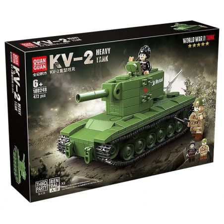QuanGuan 100248 Quan Guan 100248 XE TĂNG HẠNG NẶNG KV-2 CỦA LIÊN XÔ bộ đồ chơi xếp lắp ráp ghép mô hình Military Army KV-2 HEAVY TANK Quân Sự Bộ Đội 472 khối