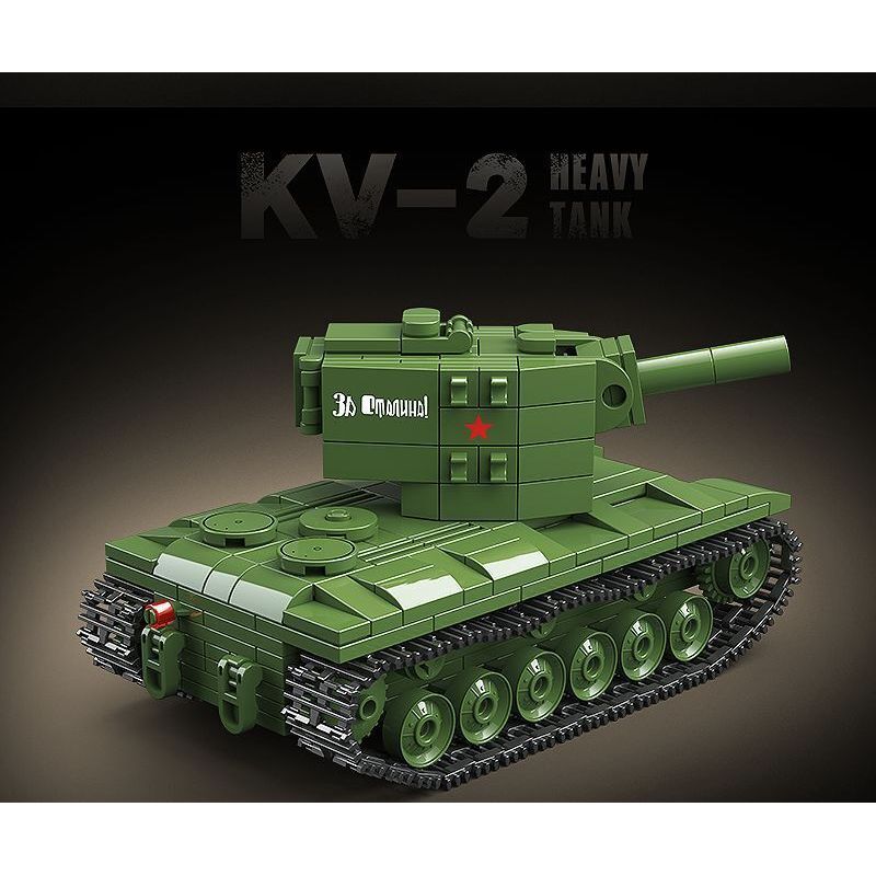 QuanGuan 100248 Quan Guan 100248 XE TĂNG HẠNG NẶNG KV-2 CỦA LIÊN XÔ bộ đồ chơi xếp lắp ráp ghép mô hình Military Army KV-2 HEAVY TANK Quân Sự Bộ Đội 472 khối