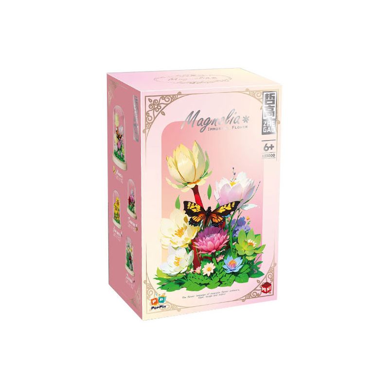 ZHEGAO 623000 non Lego HOA MỘC LAN bộ đồ chơi xếp lắp ráp ghép mô hình Creator MAGNOLIA FLOWER Sáng Tạo 592 khối