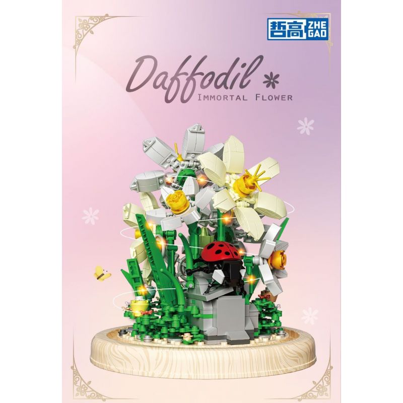 ZHEGAO 623001 HOA THỦY TIÊN bộ đồ chơi xếp lắp ráp ghép mô hình Creator DAFFODIL FLOWER Sáng Tạo 623 khối