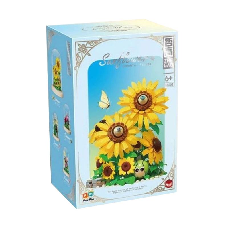 ZHEGAO 623002 non Lego HOA HƯỚNG DƯƠNG bộ đồ chơi xếp lắp ráp ghép mô hình Creator SUNFLOWER Sáng Tạo 623 khối