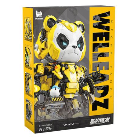WELLEADZ 6105 GẤU TRÚC CƠ KHÍ bộ đồ chơi xếp lắp ráp ghép mô hình MECHA PANDA FIGHTING 2198 khối
