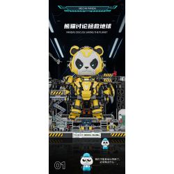 WELLEADZ 6105 GẤU TRÚC CƠ KHÍ bộ đồ chơi xếp lắp ráp ghép mô hình MECHA PANDA FIGHTING 2198 khối