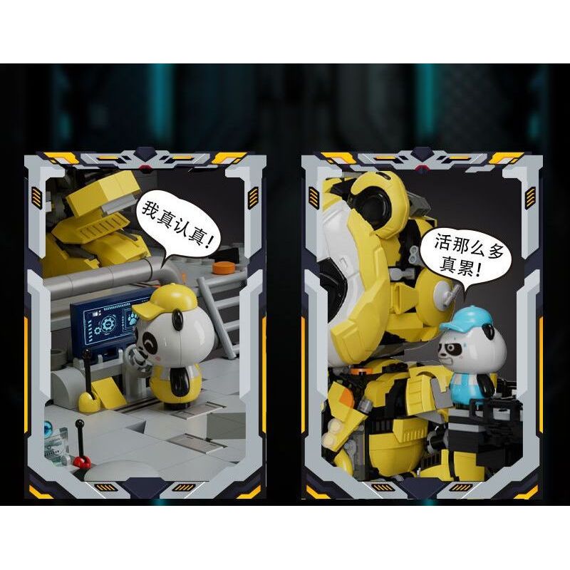 WELLEADZ 6105 GẤU TRÚC CƠ KHÍ bộ đồ chơi xếp lắp ráp ghép mô hình MECHA PANDA FIGHTING 2198 khối