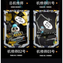 WELLEADZ 6105 GẤU TRÚC CƠ KHÍ bộ đồ chơi xếp lắp ráp ghép mô hình MECHA PANDA FIGHTING 2198 khối