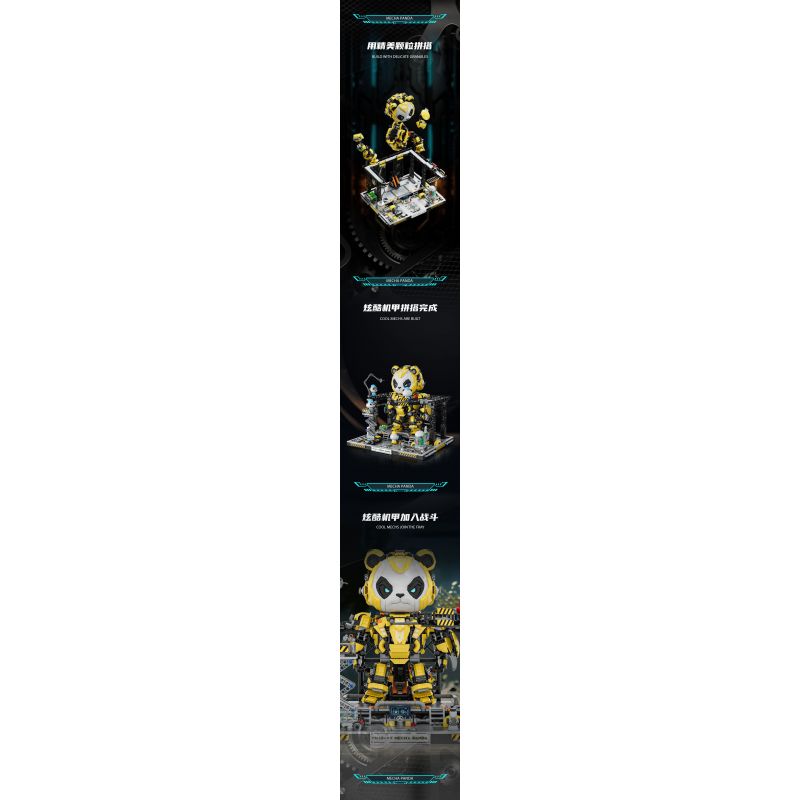 WELLEADZ 6105 GẤU TRÚC CƠ KHÍ bộ đồ chơi xếp lắp ráp ghép mô hình MECHA PANDA FIGHTING 2198 khối