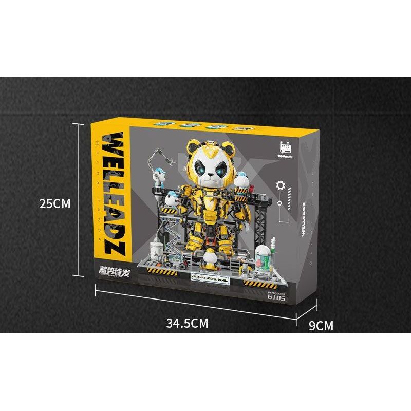 WELLEADZ 6105 GẤU TRÚC CƠ KHÍ bộ đồ chơi xếp lắp ráp ghép mô hình MECHA PANDA FIGHTING 2198 khối