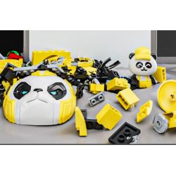 WELLEADZ 6105 GẤU TRÚC CƠ KHÍ bộ đồ chơi xếp lắp ráp ghép mô hình MECHA PANDA FIGHTING 2198 khối