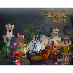 ZHEGAO 612021 VỊNH CƯỚP BIỂN bộ đồ chơi xếp lắp ráp ghép mô hình Pirates Of The Caribbean PIRATE BAY Cướp Biển Vùng Caribe 2461 khối