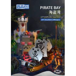 ZHEGAO 612021 VỊNH CƯỚP BIỂN bộ đồ chơi xếp lắp ráp ghép mô hình Pirates Of The Caribbean PIRATE BAY Cướp Biển Vùng Caribe 2461 khối