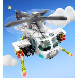 SEMBO 202218 NHÓM CHIẾN ĐẤU CƠ SIÊU DỄ THƯƠNG TRỰC THĂNG Z-20 bộ đồ chơi xếp lắp ráp ghép mô hình Military Army Quân Sự Bộ Đội 445 khối