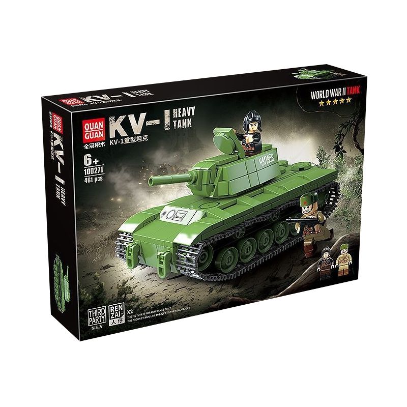 QuanGuan 100271 Quan Guan 100271 non Lego XE TĂNG HẠNG NẶNG KY-1 bộ đồ chơi xếp lắp ráp ghép mô hình Military Army Quân Sự Bộ Đội 481 khối