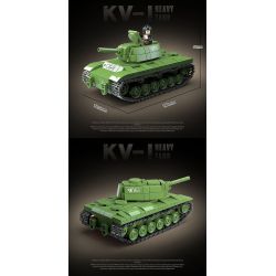 QuanGuan 100271 Quan Guan 100271 XE TĂNG HẠNG NẶNG KY-1 bộ đồ chơi xếp lắp ráp ghép mô hình Military Army Quân Sự Bộ Đội 481 khối