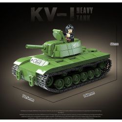 QuanGuan 100271 Quan Guan 100271 XE TĂNG HẠNG NẶNG KY-1 bộ đồ chơi xếp lắp ráp ghép mô hình Military Army Quân Sự Bộ Đội 481 khối