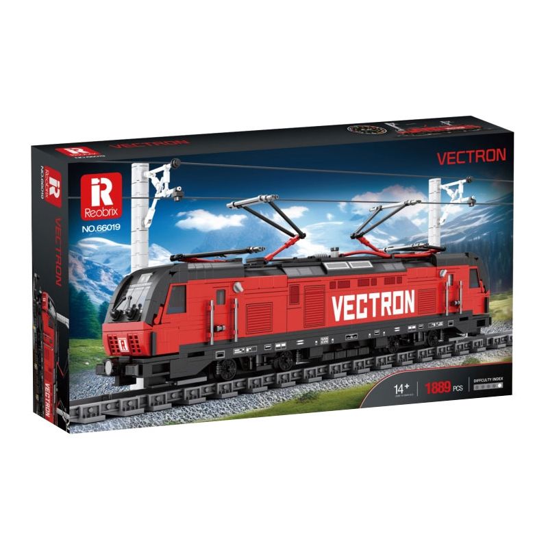 REOBRIX 66019 ĐẦU MÁY ĐIỆN SIEMENS VECTRON bộ đồ chơi xếp lắp ráp ghép mô hình City VECTRON EUROPEAN ELECTRIC PASSENGER TRAIN Thành Phố 1889 khối