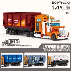 Kazi KY98272 98272 XE CONTAINER bộ đồ chơi xếp lắp ráp ghép mô hình City MULTI PURPOSE CONTAINER TRUCK Thành Phố 1514 khối