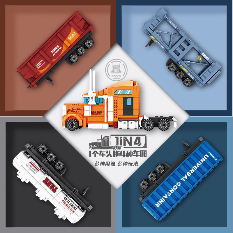 Kazi KY98272 98272 XE CONTAINER bộ đồ chơi xếp lắp ráp ghép mô hình City MULTI PURPOSE CONTAINER TRUCK Thành Phố 1514 khối