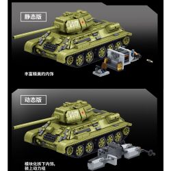PanlosBrick 632012 Panlos Brick 632012 XE TĂNG T-34 bộ đồ chơi xếp lắp ráp ghép mô hình Military Army Quân Sự Bộ Đội 1726 khối