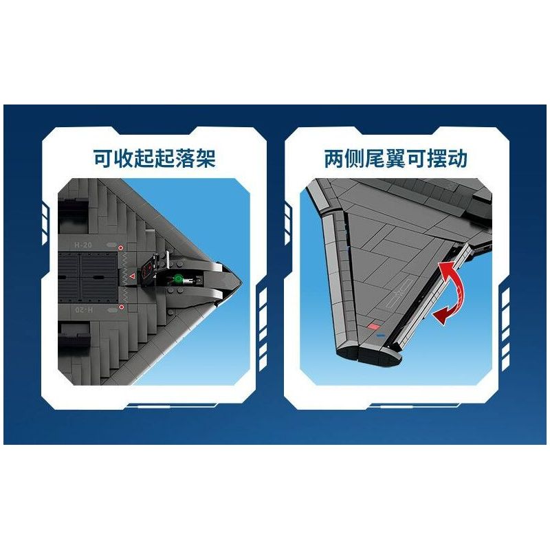 SEMBO 202197 non  MỘT QUỐC GIA HÙNG MẠNH MÁY BAY NÉM BOM TÀNG HÌNH bộ đồ chơi xếp lắp ráp ghép mô hình Military Army Quân Sự Bộ Đội 1163 khối