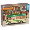 ZHEGAO 991013 non  XE BUÝT CỔ ĐIỂN HỒNG KÔNG bộ đồ chơi xếp lắp ráp ghép mô hình City NOSTALGIC CLASSIC BUS Thành Phố 718 khối