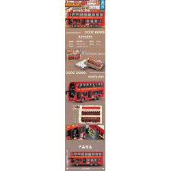 ZHEGAO 991012 non  XE BUÝT HAI TẦNG HỒNG KÔNG bộ đồ chơi xếp lắp ráp ghép mô hình City NOSTALGIC CLASSIC BUS Thành Phố 891 khối