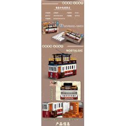 ZHEGAO 991011 non  XE ĐIỆN CỔ bộ đồ chơi xếp lắp ráp ghép mô hình City NOSTALGIC CLASSIC BUS Thành Phố 897 khối