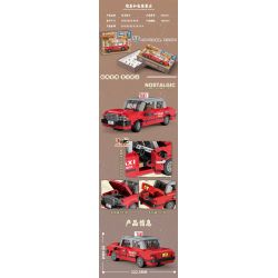 ZHEGAO 991010 non  TAXI CỔ ĐIỂN bộ đồ chơi xếp lắp ráp ghép mô hình City NOSTALGIC CLASSIC BUS Thành Phố 700 khối