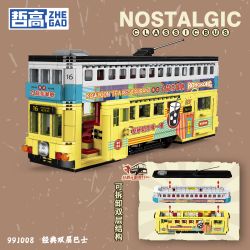 ZHEGAO 991008 non  XE BUÝT HAI TẦNG CỔ ĐIỂN bộ đồ chơi xếp lắp ráp ghép mô hình City NOSTALGIC CLASSIC BUS Thành Phố 860 khối