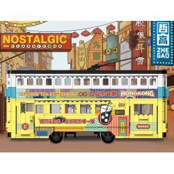 ZHEGAO 991008 non  XE BUÝT HAI TẦNG CỔ ĐIỂN bộ đồ chơi xếp lắp ráp ghép mô hình City NOSTALGIC CLASSIC BUS Thành Phố 860 khối