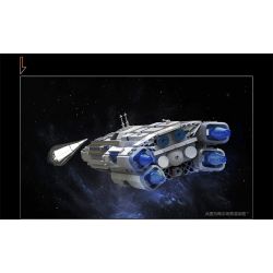 YHD 900500200026 non  BA VẬT THỂ VƯỢT RA NGOÀI TRỌNG LỰC TÀU CON THOI KHÔNG GIAN MÀU XANH bộ đồ chơi xếp lắp ráp ghép mô hình Movie & Game Phim Và Trò Chơi 1340 khối